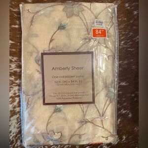 4-Amberly Sheer one rod pocket panel 52in. (W) x 84in (L) (4 selling in bundle)